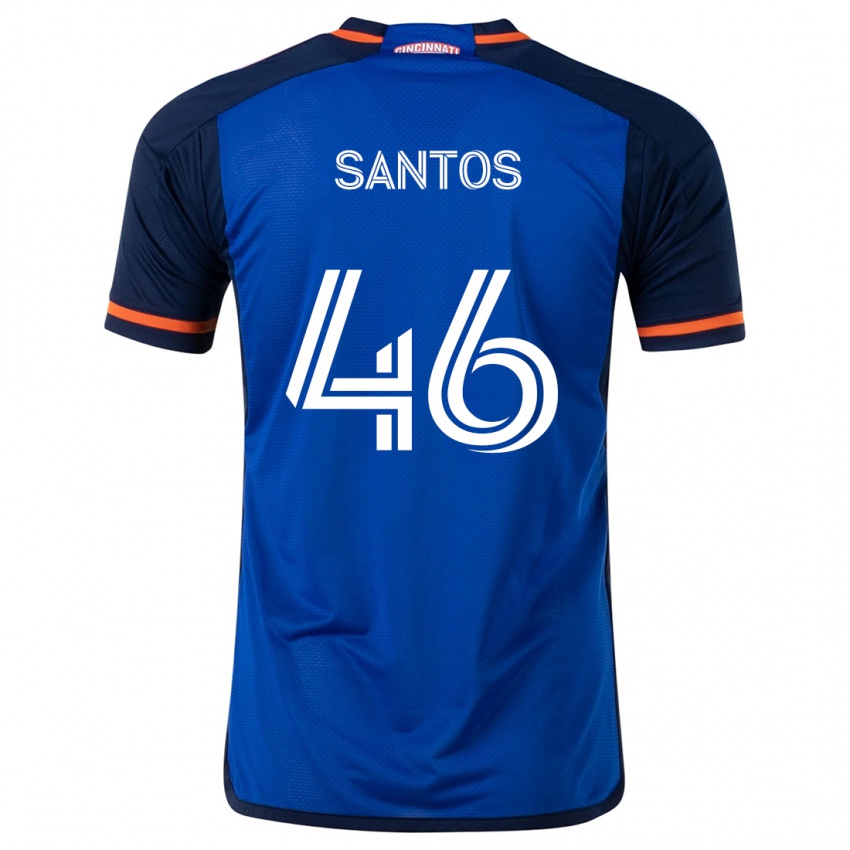 Niño Camiseta Guilherme Santos #46 Azul Blanco 1ª Equipación 2024/25 La Camisa Perú