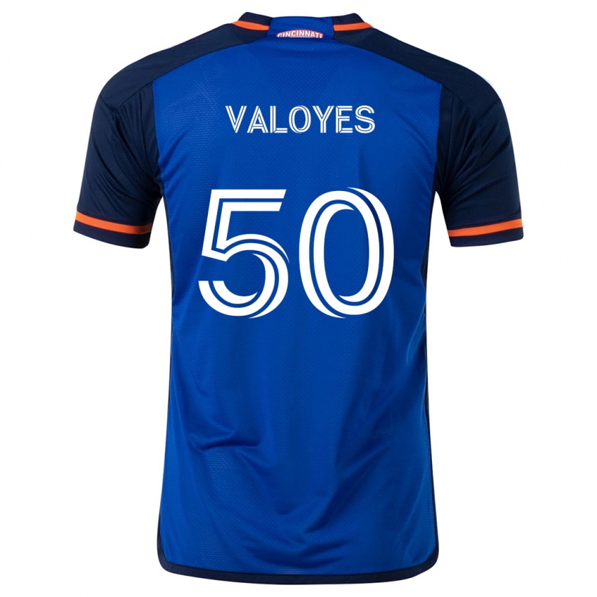 Niño Camiseta Yeiner Valoyes #50 Azul Blanco 1ª Equipación 2024/25 La Camisa Perú