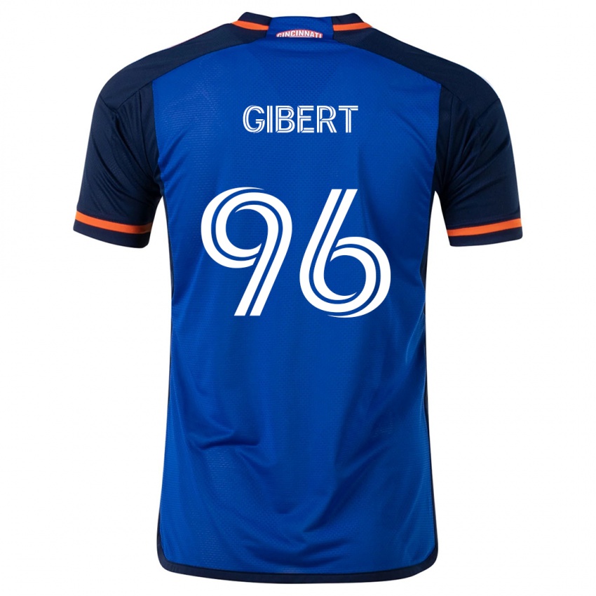 Niño Camiseta Gaël Gibert #96 Azul Blanco 1ª Equipación 2024/25 La Camisa Perú