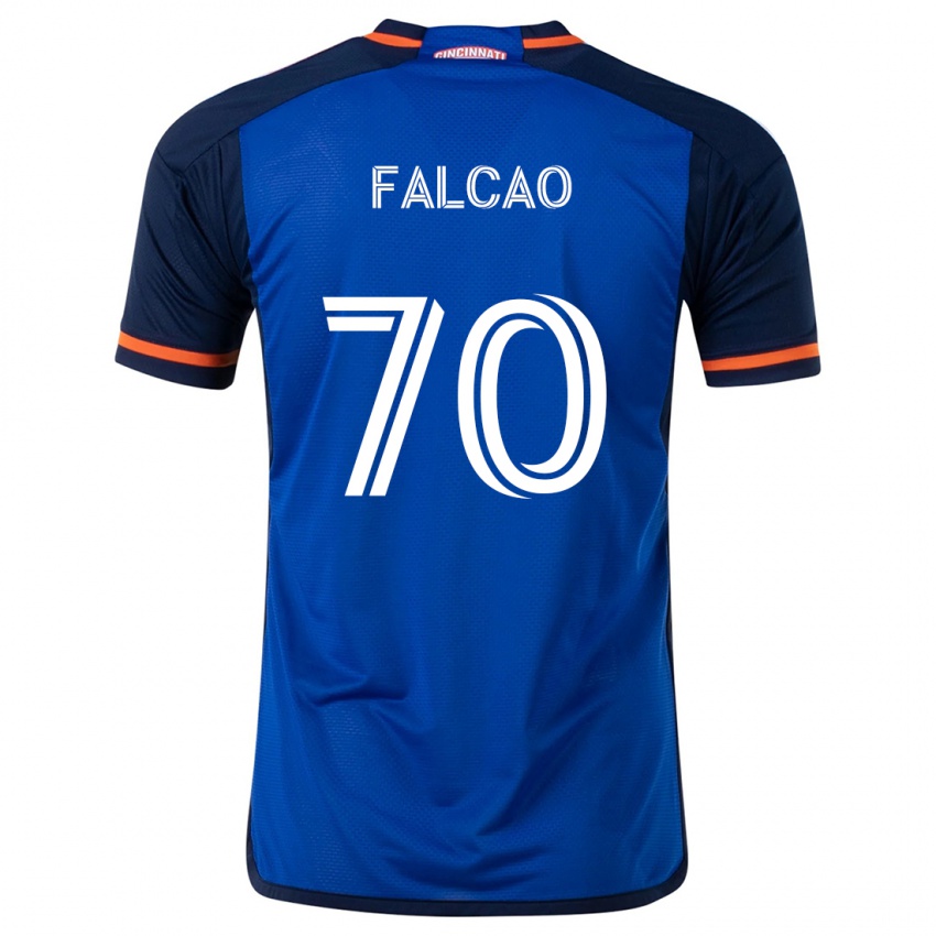 Niño Camiseta Kiano Falcao #70 Azul Blanco 1ª Equipación 2024/25 La Camisa Perú