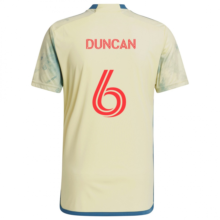 Niño Camiseta Kyle Duncan #6 Amarillo Rojo Azul 1ª Equipación 2024/25 La Camisa Perú