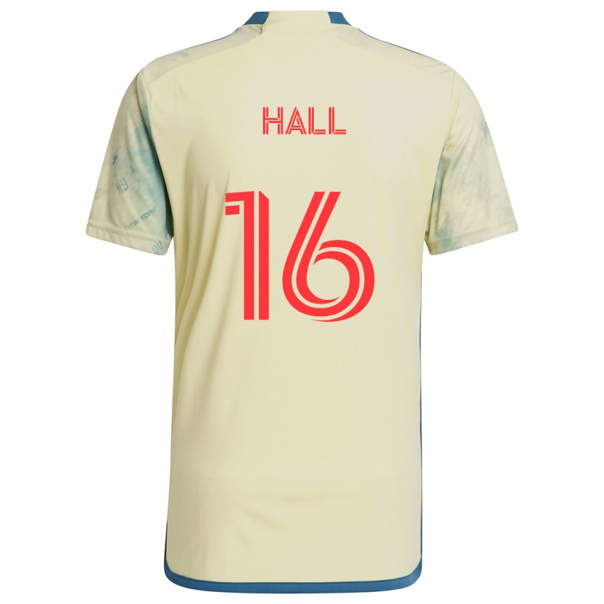 Niño Camiseta Julian Hall #16 Amarillo Rojo Azul 1ª Equipación 2024/25 La Camisa Perú