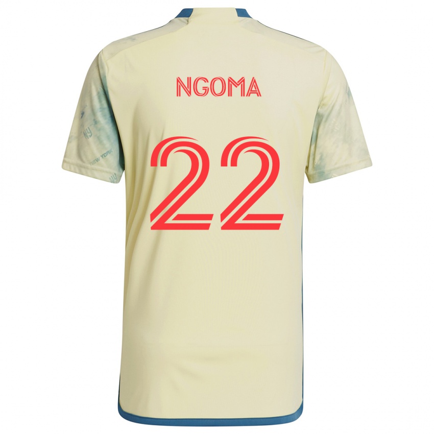 Niño Camiseta Serge Ngoma #22 Amarillo Rojo Azul 1ª Equipación 2024/25 La Camisa Perú