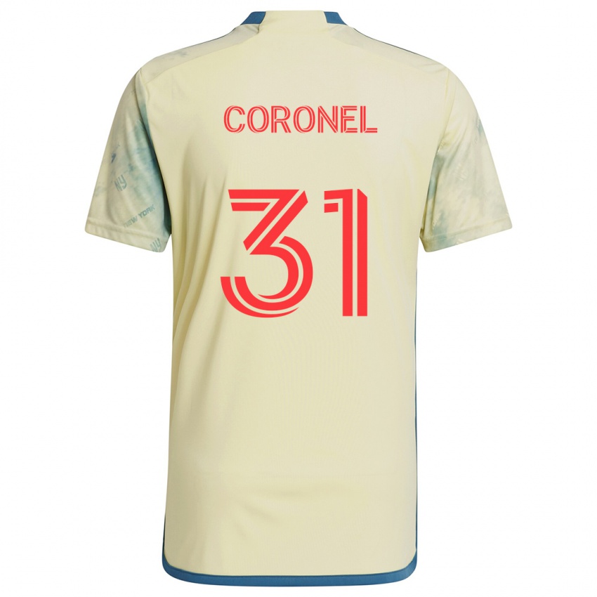 Niño Camiseta Carlos Coronel #31 Amarillo Rojo Azul 1ª Equipación 2024/25 La Camisa Perú