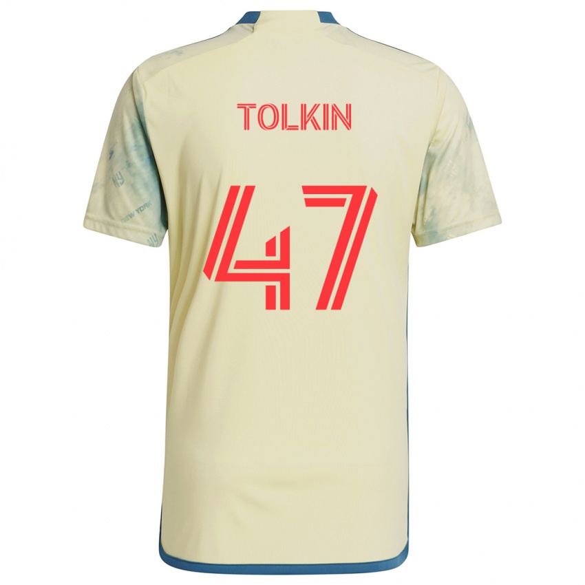 Niño Camiseta John Tolkin #47 Amarillo Rojo Azul 1ª Equipación 2024/25 La Camisa Perú