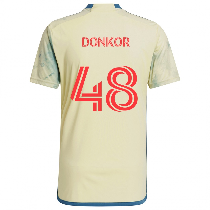 Niño Camiseta Ronald Donkor #48 Amarillo Rojo Azul 1ª Equipación 2024/25 La Camisa Perú