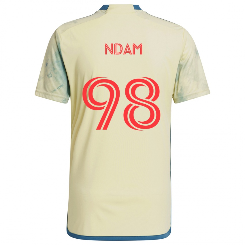 Niño Camiseta Hassan Ndam #98 Amarillo Rojo Azul 1ª Equipación 2024/25 La Camisa Perú