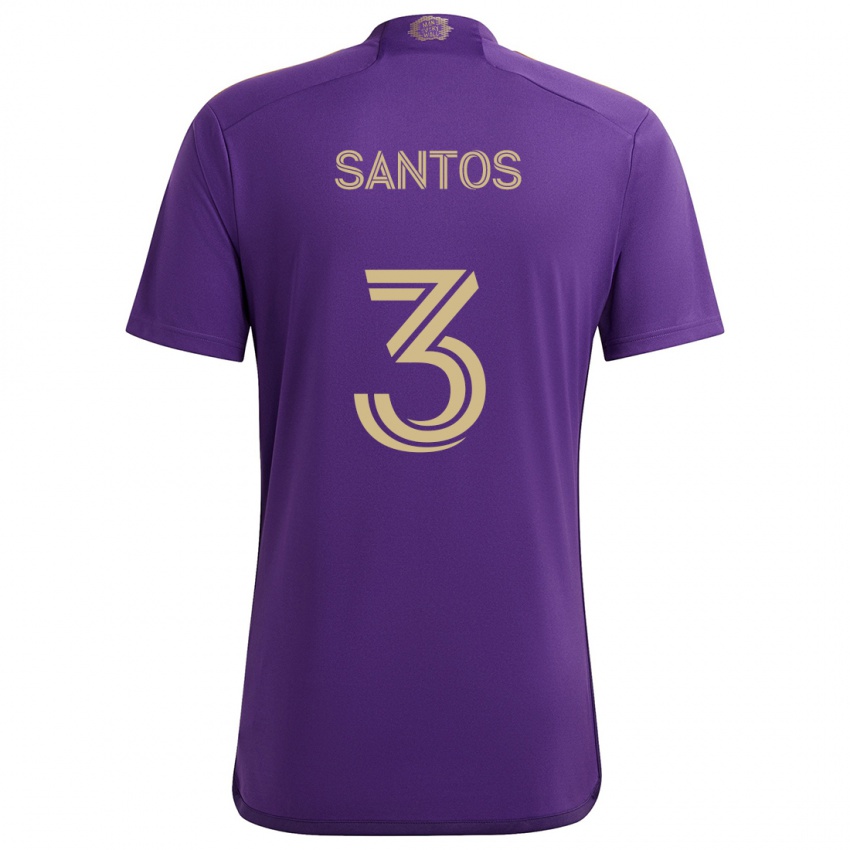 Niño Camiseta Rafael Santos #3 Púrpura Amarillo 1ª Equipación 2024/25 La Camisa Perú