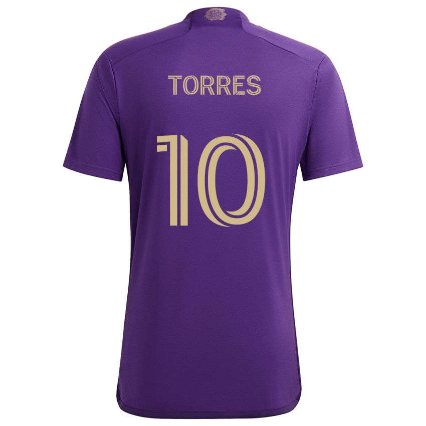 Niño Camiseta Facundo Torres #10 Púrpura Amarillo 1ª Equipación 2024/25 La Camisa Perú