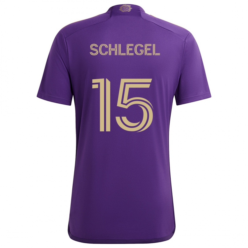 Niño Camiseta Rodrigo Schlegel #15 Púrpura Amarillo 1ª Equipación 2024/25 La Camisa Perú