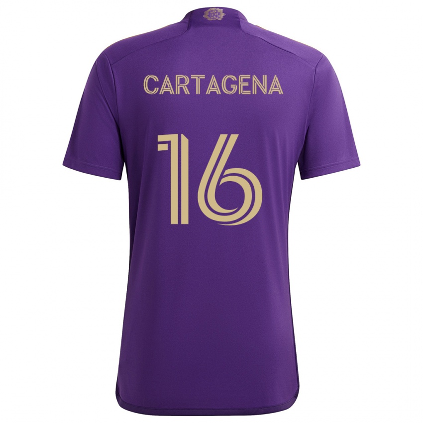 Niño Camiseta Wilder Cartagena #16 Púrpura Amarillo 1ª Equipación 2024/25 La Camisa Perú