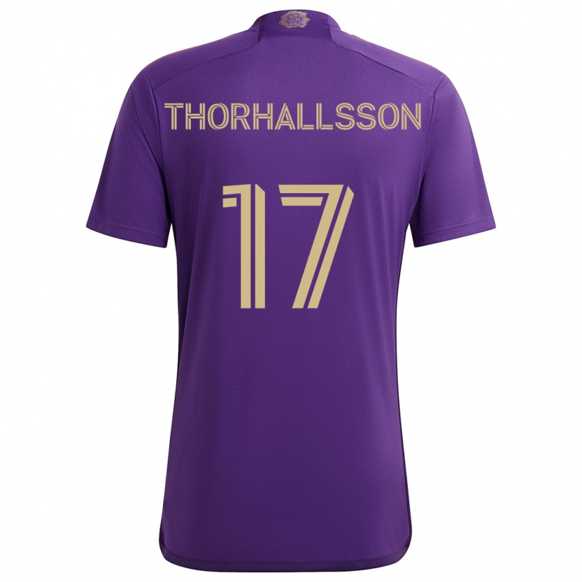 Niño Camiseta Dagur Dan Thórhallsson #17 Púrpura Amarillo 1ª Equipación 2024/25 La Camisa Perú