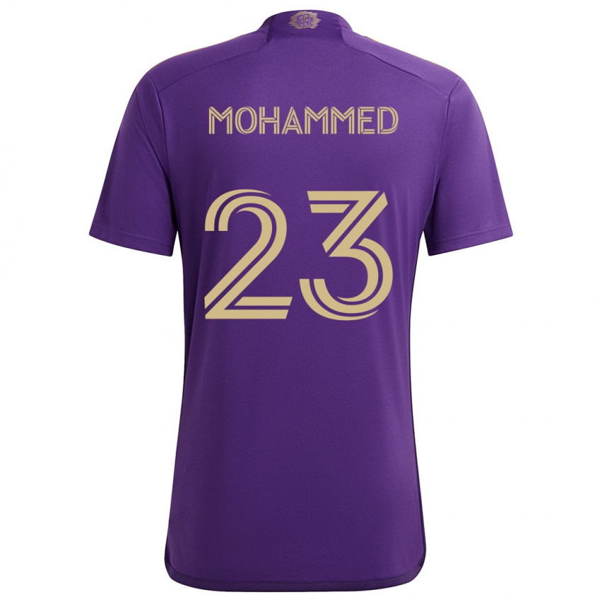 Niño Camiseta Shak Mohammed #23 Púrpura Amarillo 1ª Equipación 2024/25 La Camisa Perú