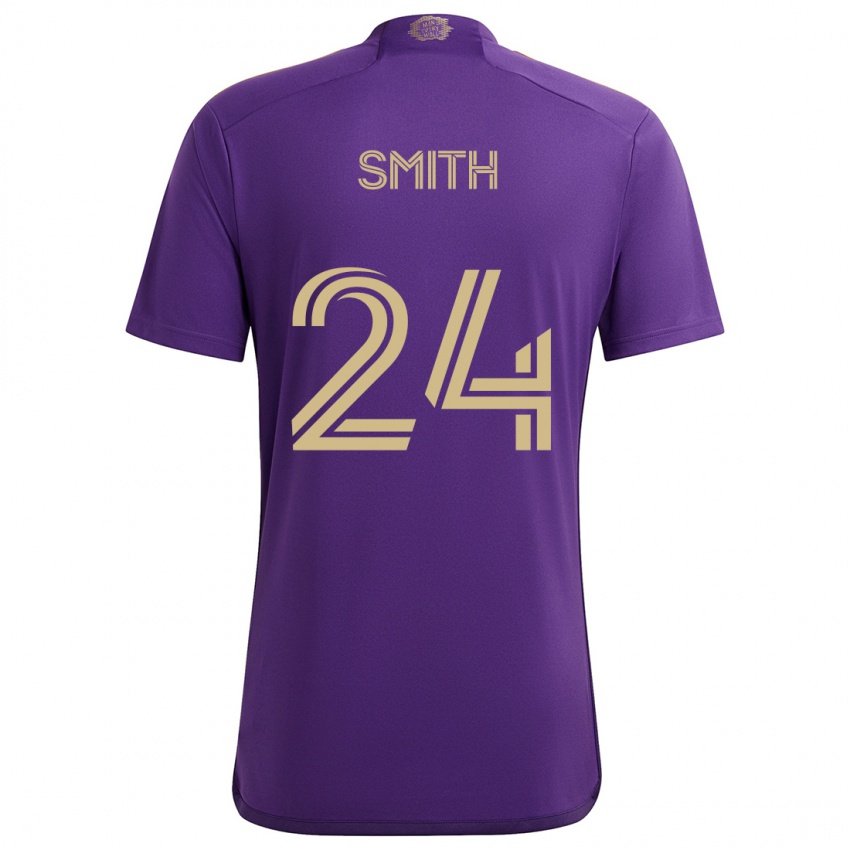 Niño Camiseta Kyle Smith #24 Púrpura Amarillo 1ª Equipación 2024/25 La Camisa Perú