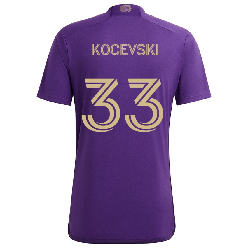 Niño Camiseta Jeorgio Kocevski #33 Púrpura Amarillo 1ª Equipación 2024/25 La Camisa Perú