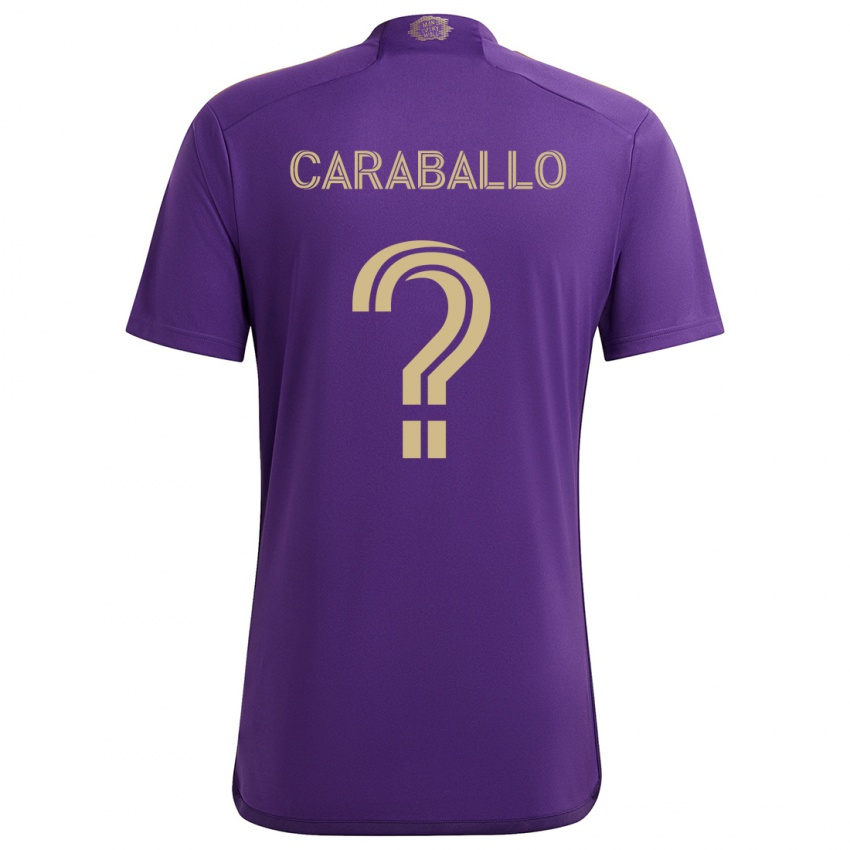 Niño Camiseta Gustavo Caraballo #0 Púrpura Amarillo 1ª Equipación 2024/25 La Camisa Perú