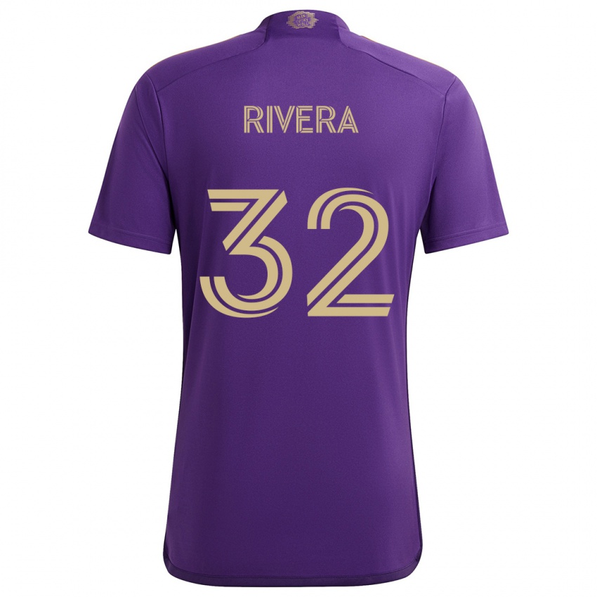 Niño Camiseta Wilfredo Rivera #32 Púrpura Amarillo 1ª Equipación 2024/25 La Camisa Perú