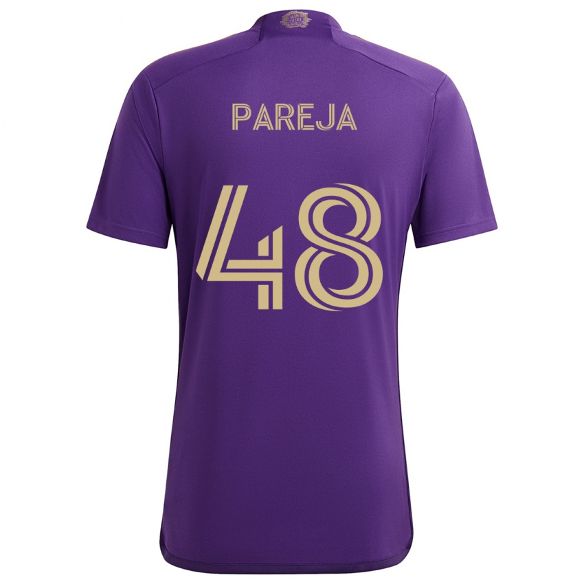 Niño Camiseta Diego Pareja #48 Púrpura Amarillo 1ª Equipación 2024/25 La Camisa Perú