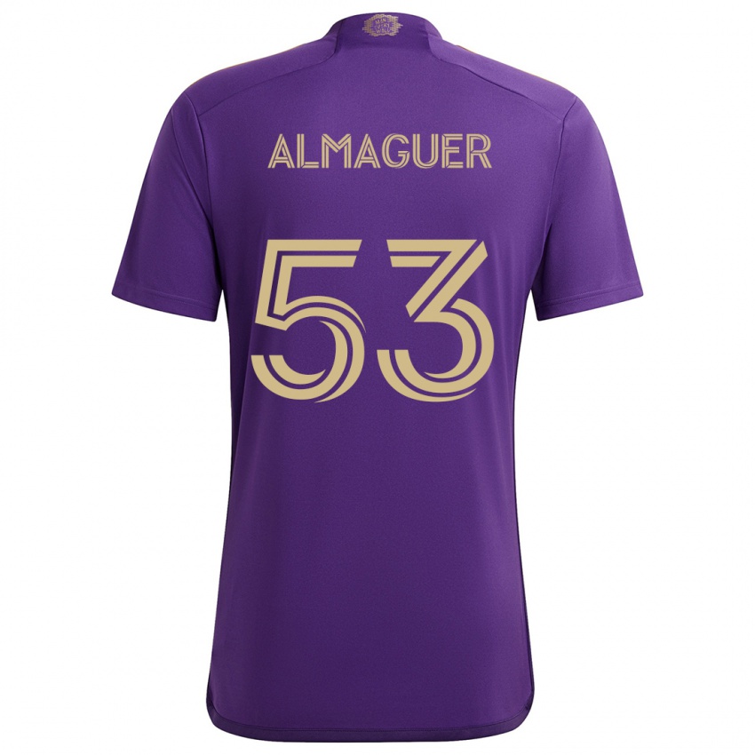 Niño Camiseta Jorge Almaguer #53 Púrpura Amarillo 1ª Equipación 2024/25 La Camisa Perú