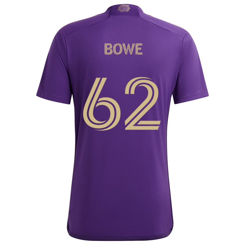 Niño Camiseta Thomas Bowe #62 Púrpura Amarillo 1ª Equipación 2024/25 La Camisa Perú