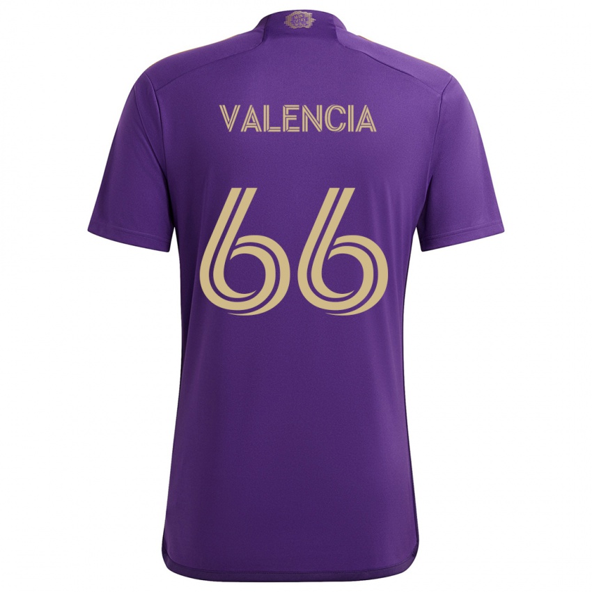 Niño Camiseta Yeiler Valencia #66 Púrpura Amarillo 1ª Equipación 2024/25 La Camisa Perú