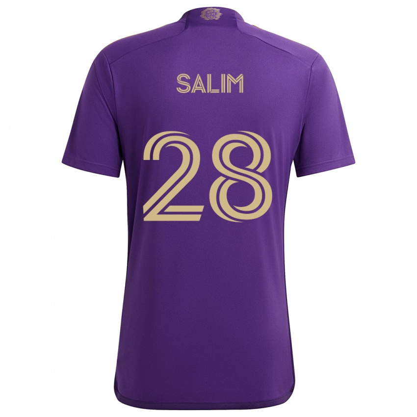 Niño Camiseta Abdi Salim #28 Púrpura Amarillo 1ª Equipación 2024/25 La Camisa Perú