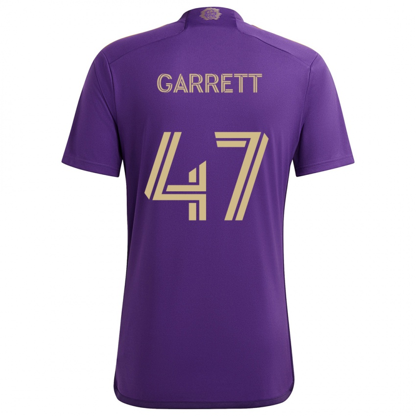 Niño Camiseta Ian Garrett #47 Púrpura Amarillo 1ª Equipación 2024/25 La Camisa Perú