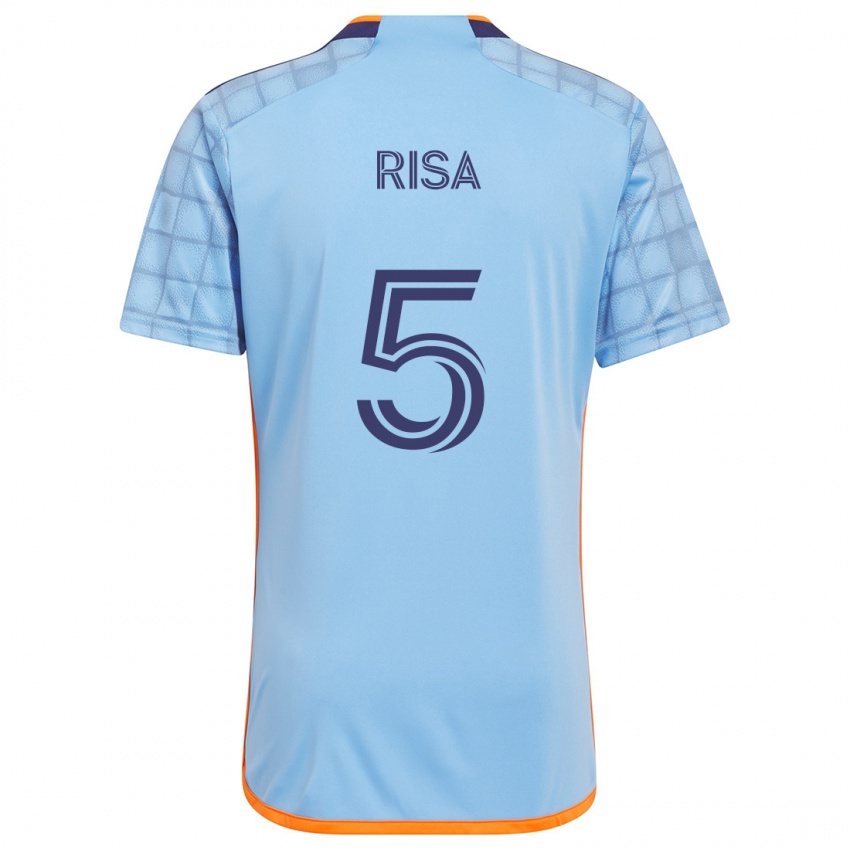 Niño Camiseta Birk Risa #5 Azul Naranja 1ª Equipación 2024/25 La Camisa Perú