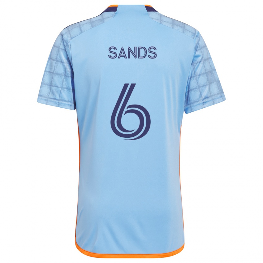 Niño Camiseta James Sands #6 Azul Naranja 1ª Equipación 2024/25 La Camisa Perú