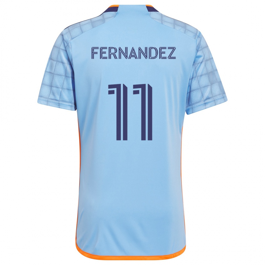 Niño Camiseta Julián Fernández #11 Azul Naranja 1ª Equipación 2024/25 La Camisa Perú