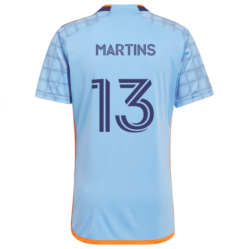 Niño Camiseta Thiago Martins #13 Azul Naranja 1ª Equipación 2024/25 La Camisa Perú