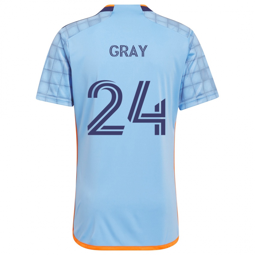 Niño Camiseta Tayvon Gray #24 Azul Naranja 1ª Equipación 2024/25 La Camisa Perú