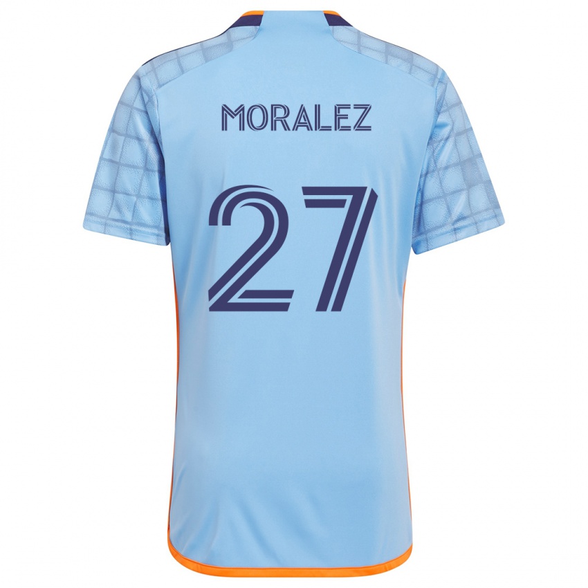 Niño Camiseta Maxi Moralez #27 Azul Naranja 1ª Equipación 2024/25 La Camisa Perú