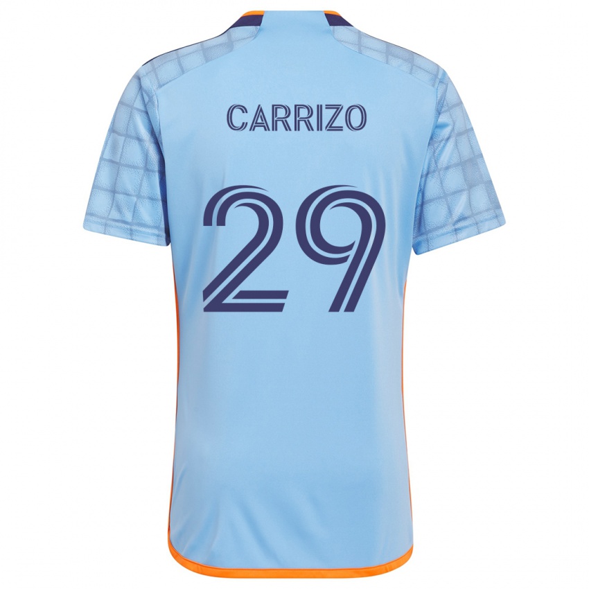 Niño Camiseta Máximo Carrizo #29 Azul Naranja 1ª Equipación 2024/25 La Camisa Perú