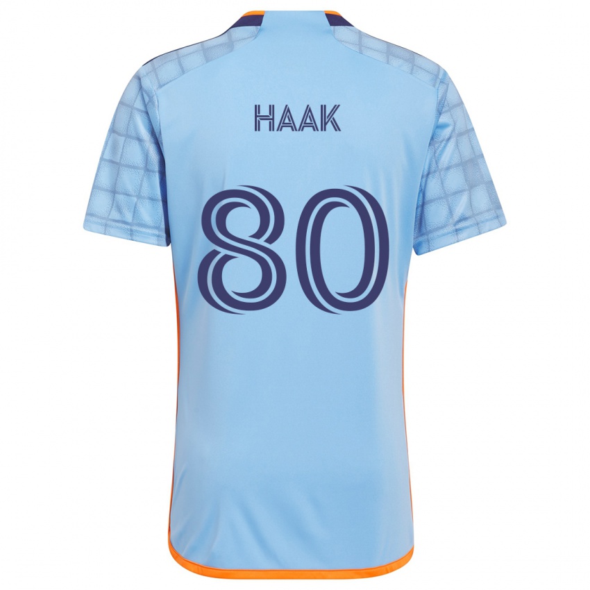 Niño Camiseta Justin Haak #80 Azul Naranja 1ª Equipación 2024/25 La Camisa Perú