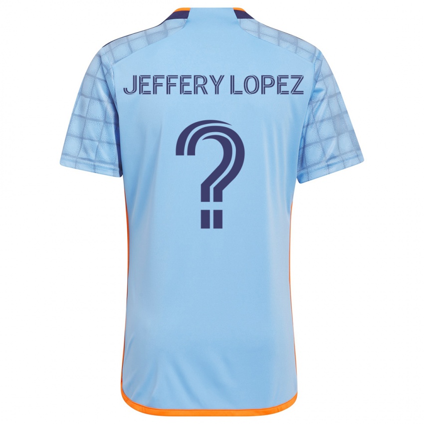 Niño Camiseta Jeffery López #0 Azul Naranja 1ª Equipación 2024/25 La Camisa Perú