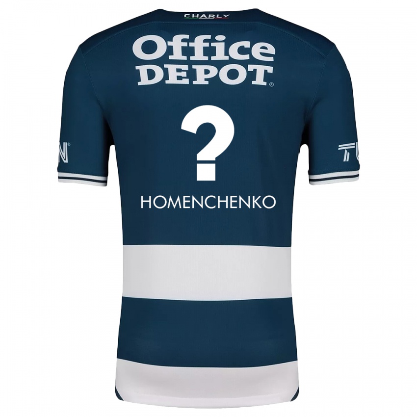 Niño Camiseta Santiago Homenchenko #0 Azul Blanco 1ª Equipación 2024/25 La Camisa Perú