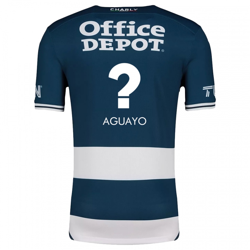 Niño Camiseta Sergio Aguayo #0 Azul Blanco 1ª Equipación 2024/25 La Camisa Perú