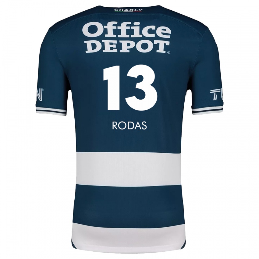 Niño Camiseta Carlos Rodas #13 Azul Blanco 1ª Equipación 2024/25 La Camisa Perú