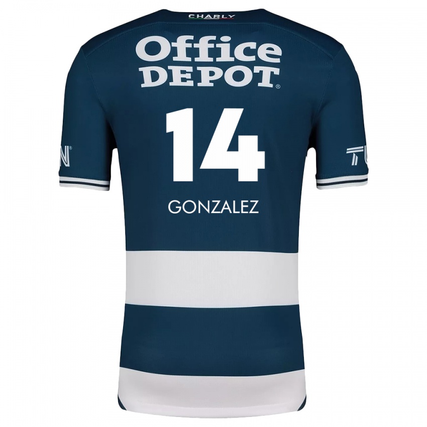 Niño Camiseta Arturo González #14 Azul Blanco 1ª Equipación 2024/25 La Camisa Perú