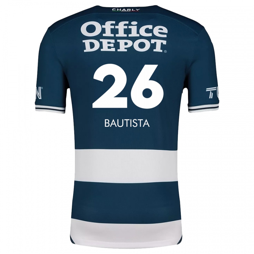 Niño Camiseta Alán Bautista #26 Azul Blanco 1ª Equipación 2024/25 La Camisa Perú