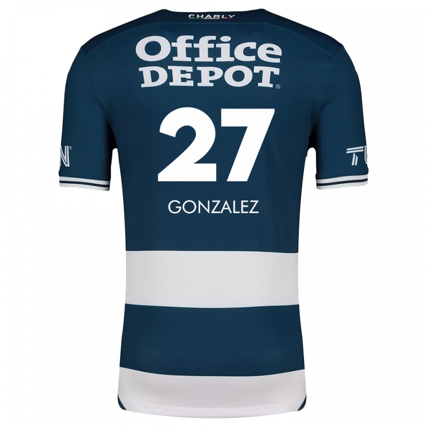 Niño Camiseta Owen González #27 Azul Blanco 1ª Equipación 2024/25 La Camisa Perú