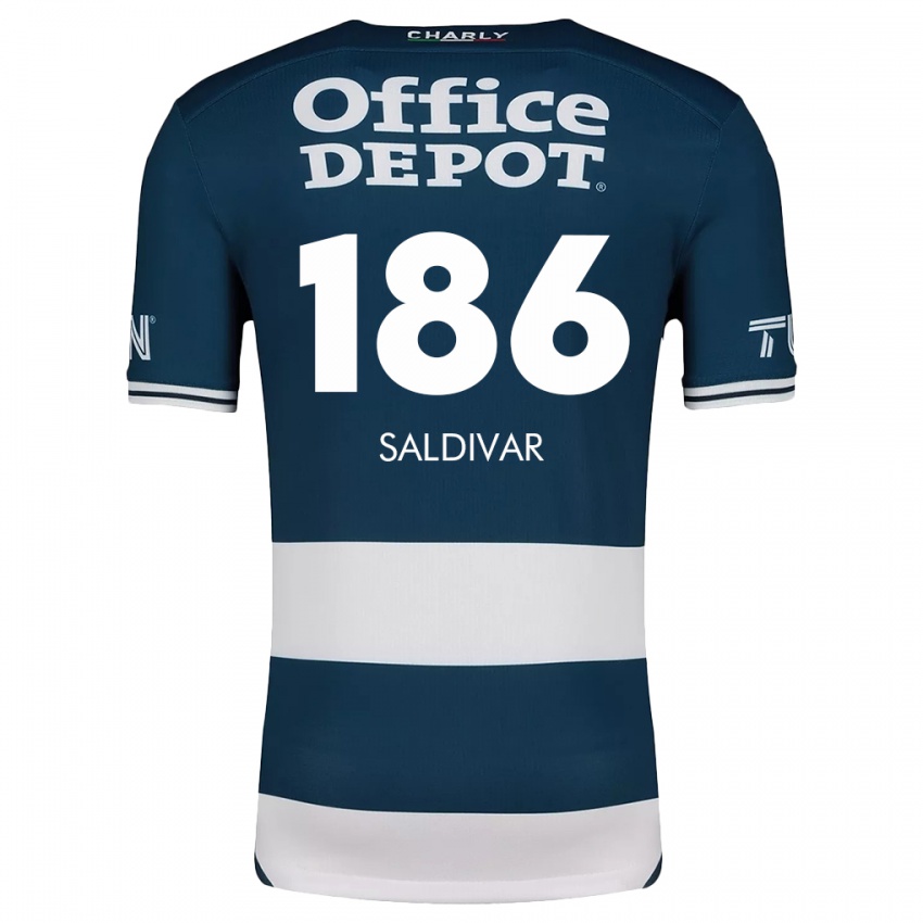 Niño Camiseta José Saldívar #186 Azul Blanco 1ª Equipación 2024/25 La Camisa Perú