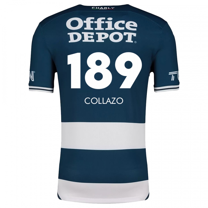 Niño Camiseta David Collazo #189 Azul Blanco 1ª Equipación 2024/25 La Camisa Perú