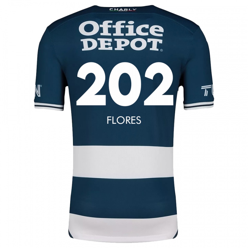 Niño Camiseta Luis Flores #202 Azul Blanco 1ª Equipación 2024/25 La Camisa Perú