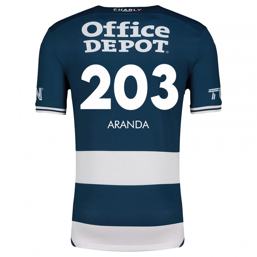 Niño Camiseta Juan Aranda #203 Azul Blanco 1ª Equipación 2024/25 La Camisa Perú