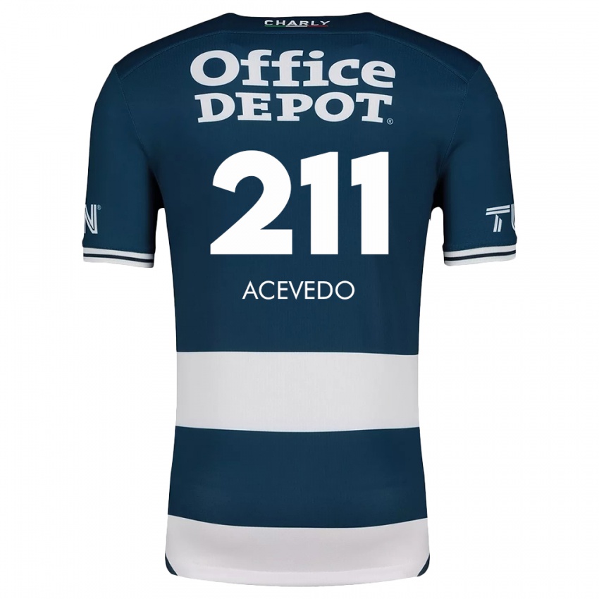 Niño Camiseta Gerardo Acevedo #211 Azul Blanco 1ª Equipación 2024/25 La Camisa Perú