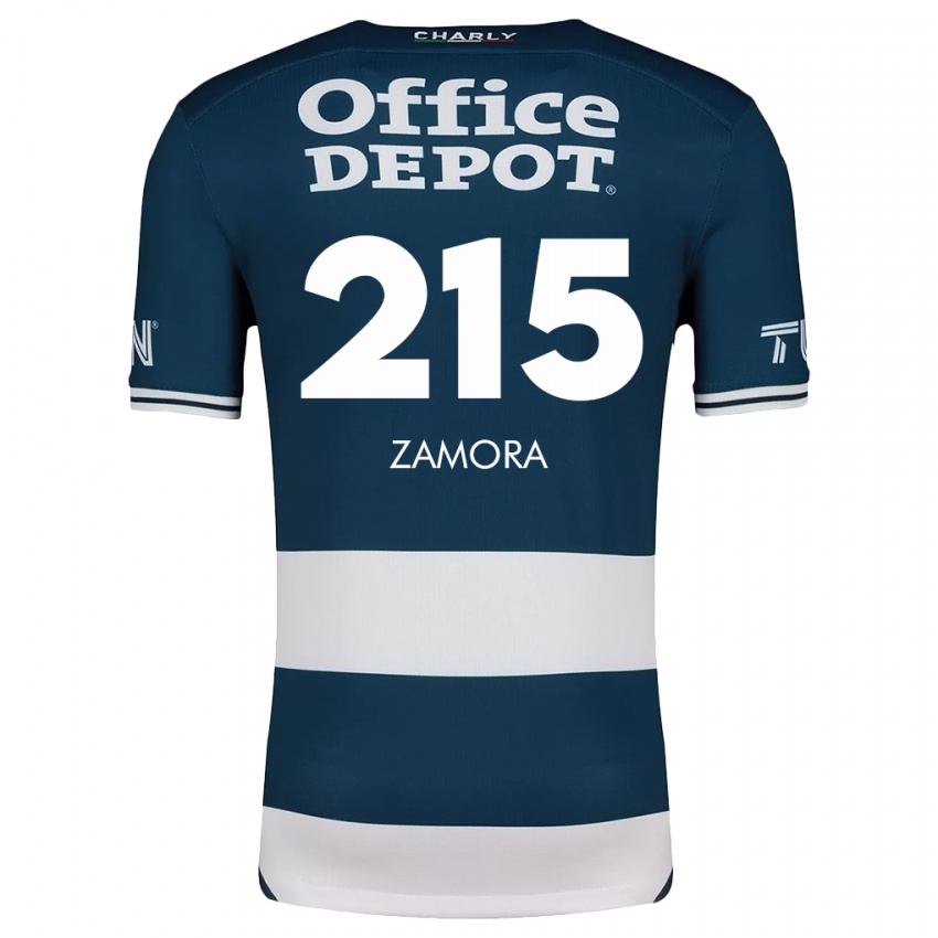 Niño Camiseta Yahir Zamora #215 Azul Blanco 1ª Equipación 2024/25 La Camisa Perú