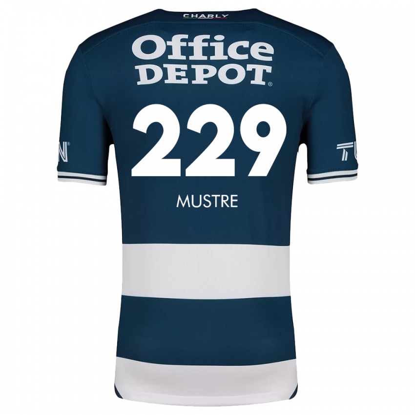 Niño Camiseta Eduardo Mustre #229 Azul Blanco 1ª Equipación 2024/25 La Camisa Perú