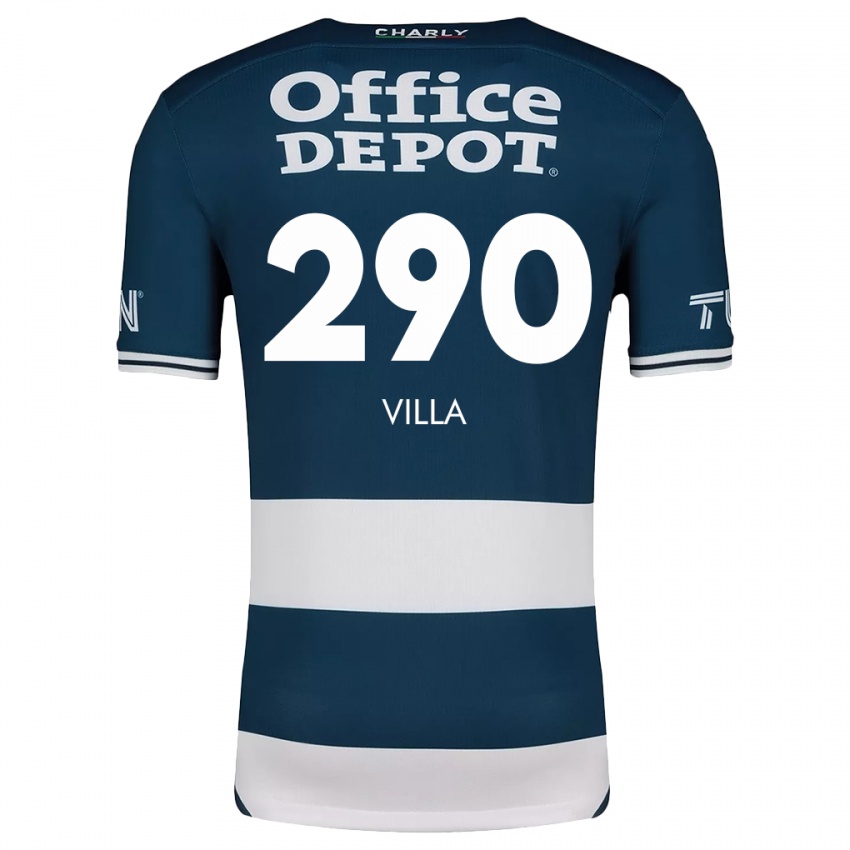 Niño Camiseta Adrián Villa #290 Azul Blanco 1ª Equipación 2024/25 La Camisa Perú